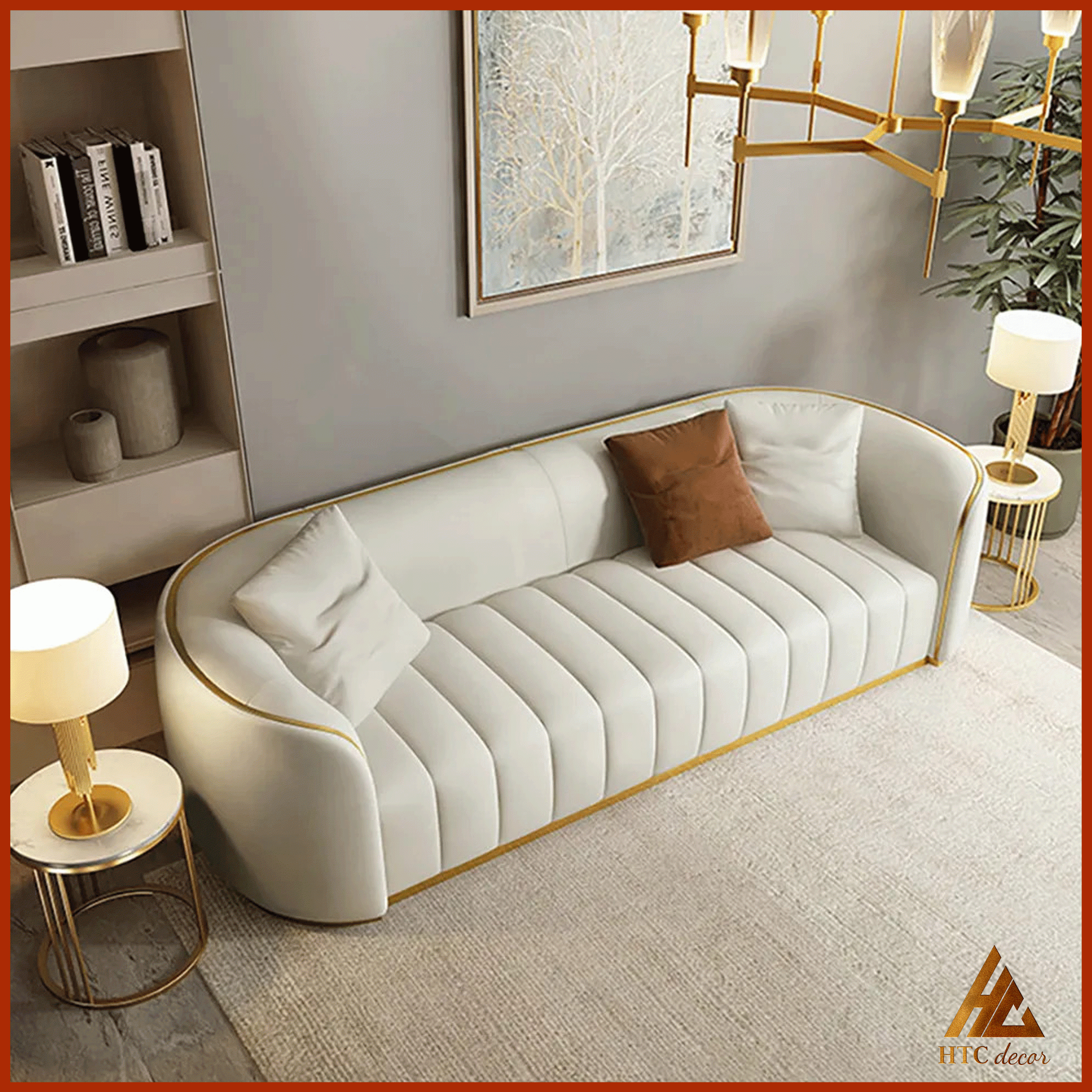 Ghế Sofa Băng Gold Da Simili